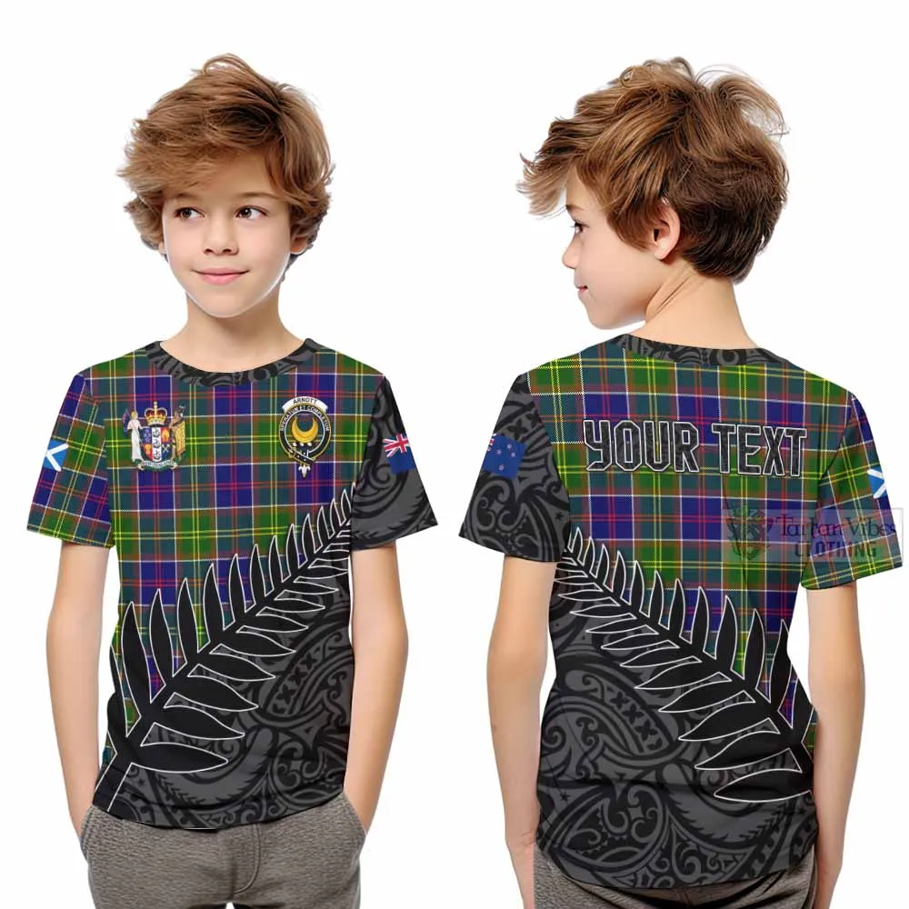 Arnott Crest Tartan Kid T-Shirt with New Zealand Silver Fern Half Style