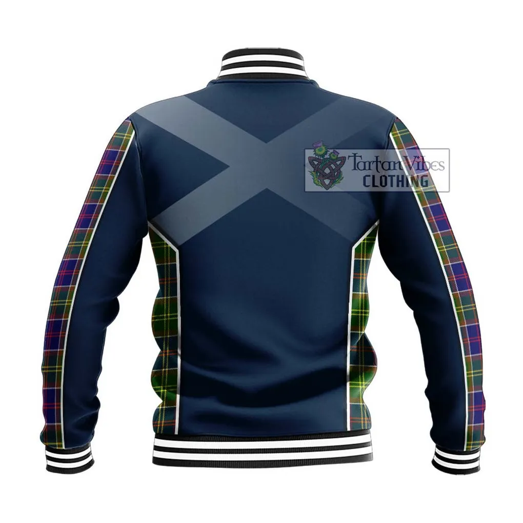 Arnott Tartan Baseball Jacket with Family Crest and Lion Rampant Vibes Sport Style