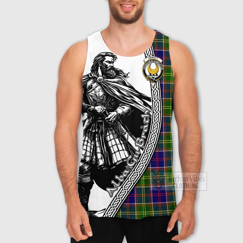 Arnott Tartan Clan Crest Men's Tank Top with Highlander Warrior Celtic Style