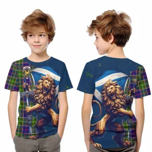 Arnott Tartan Family Crest Kid T-Shirt with Scottish Majestic Lion