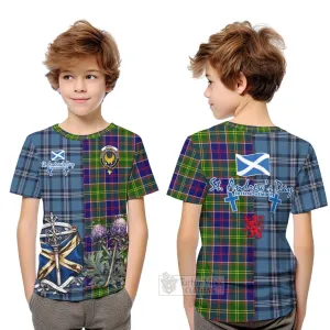 Arnott Tartan Kid T-Shirt Happy St. Andrew's Day Half Tartan Style