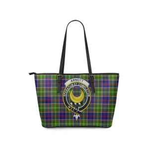 Arnott Tartan Leather Tote Bag with Family Crest