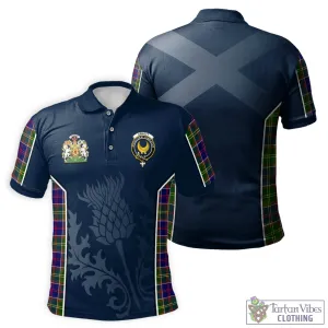 Arnott Tartan Men's Polo Shirt with Family Crest and Scottish Thistle Vibes Sport Style