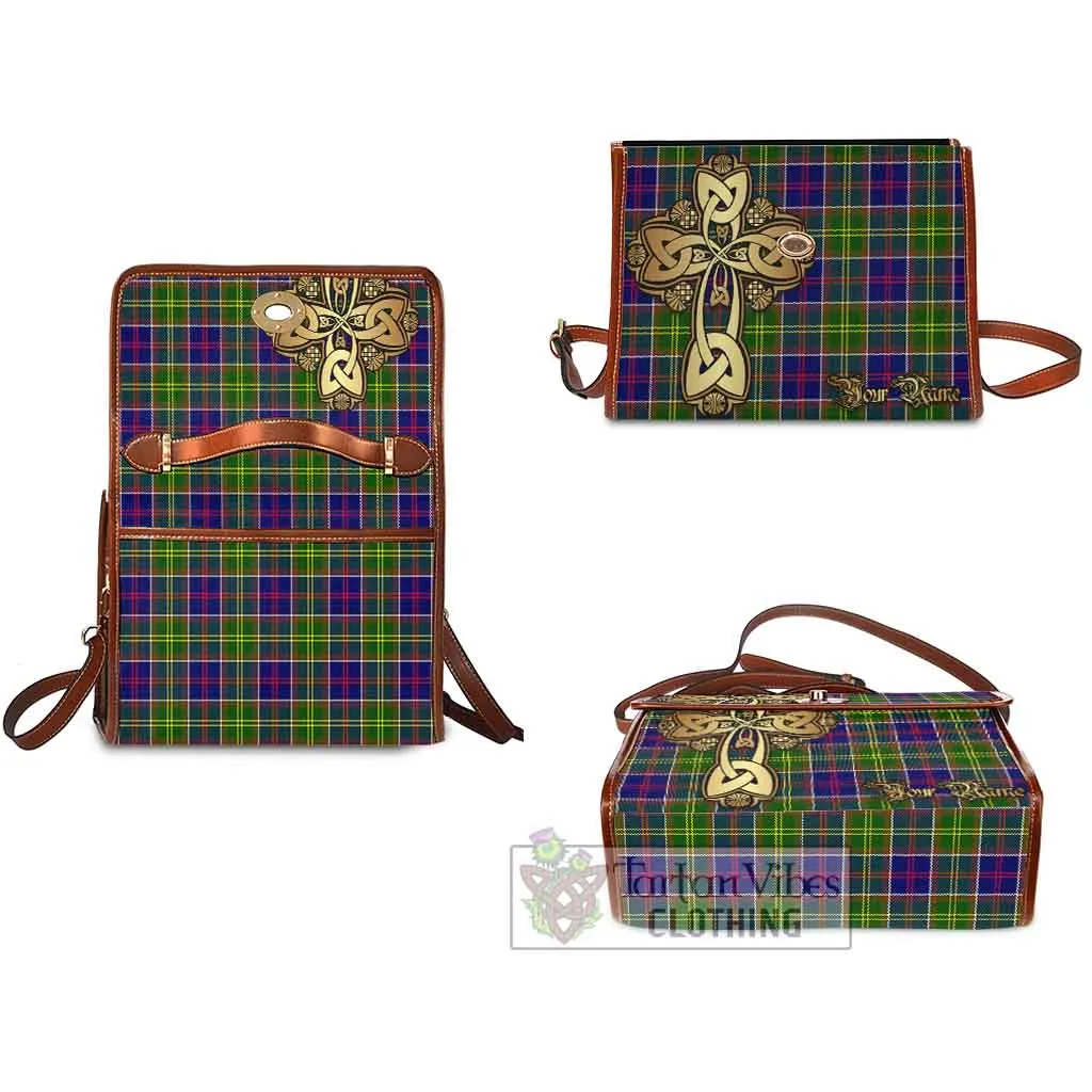 Arnott Tartan Waterproof Canvas Bag Golden Thistle Celtic Cross Style