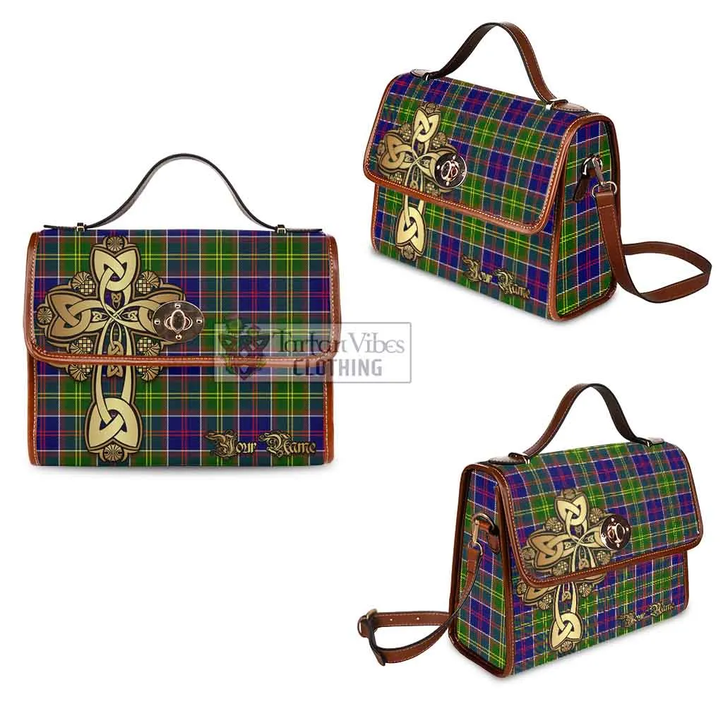 Arnott Tartan Waterproof Canvas Bag Golden Thistle Celtic Cross Style