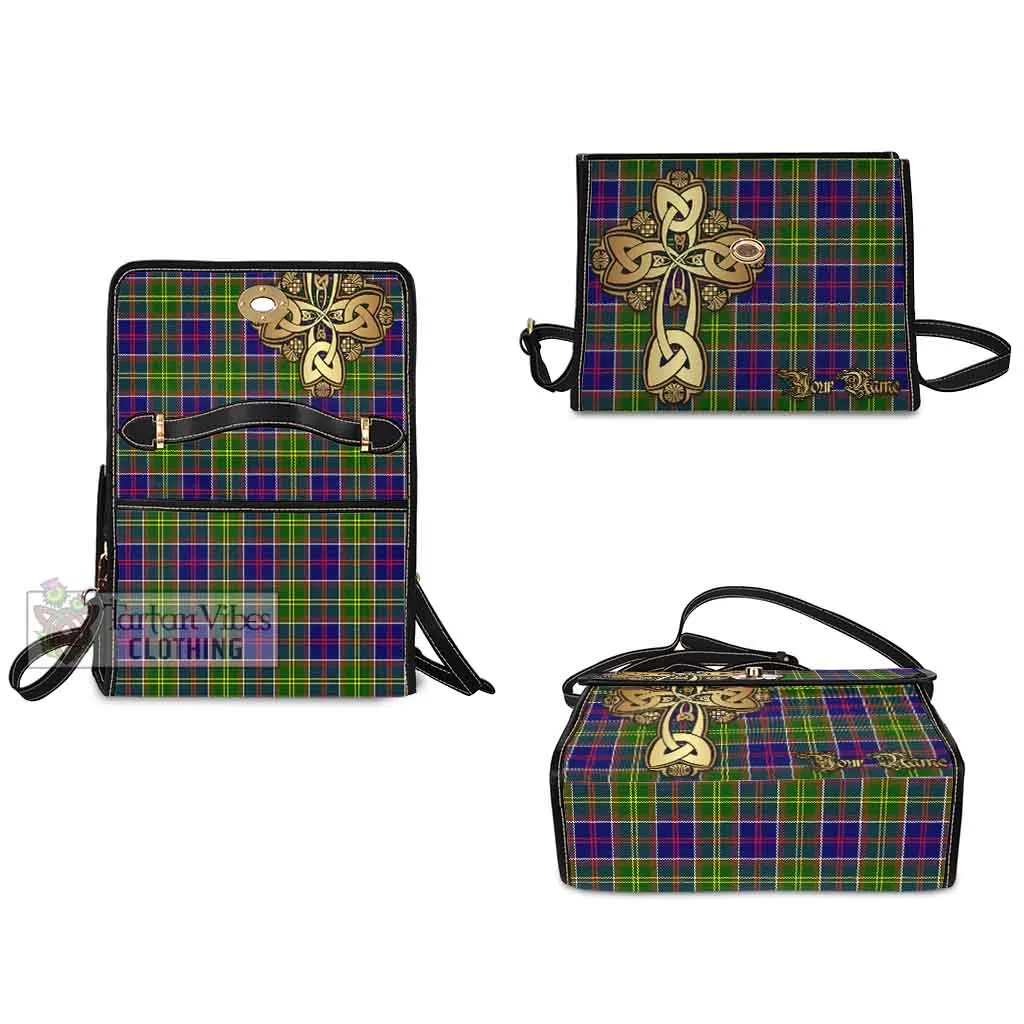 Arnott Tartan Waterproof Canvas Bag Golden Thistle Celtic Cross Style