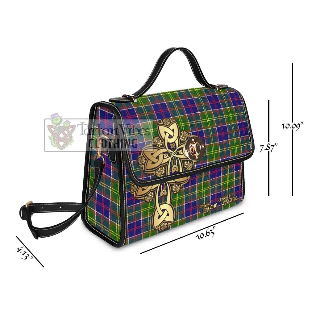 Arnott Tartan Waterproof Canvas Bag Golden Thistle Celtic Cross Style