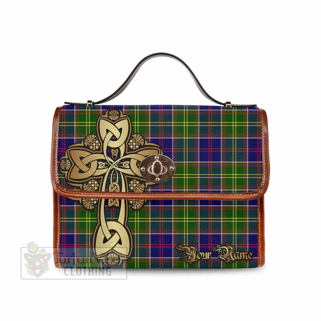 Arnott Tartan Waterproof Canvas Bag Golden Thistle Celtic Cross Style