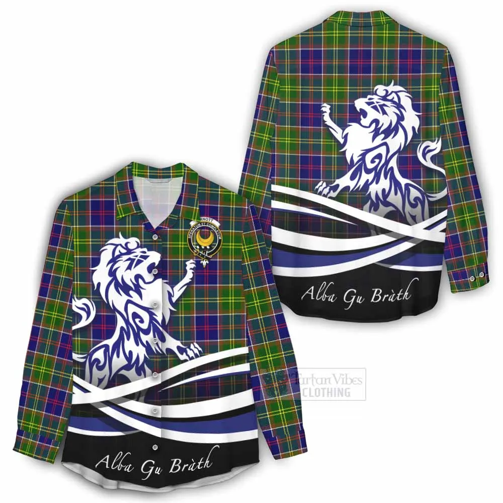 Arnott Tartan Women's Casual Shirt with Alba Gu Brath Regal Lion Emblem