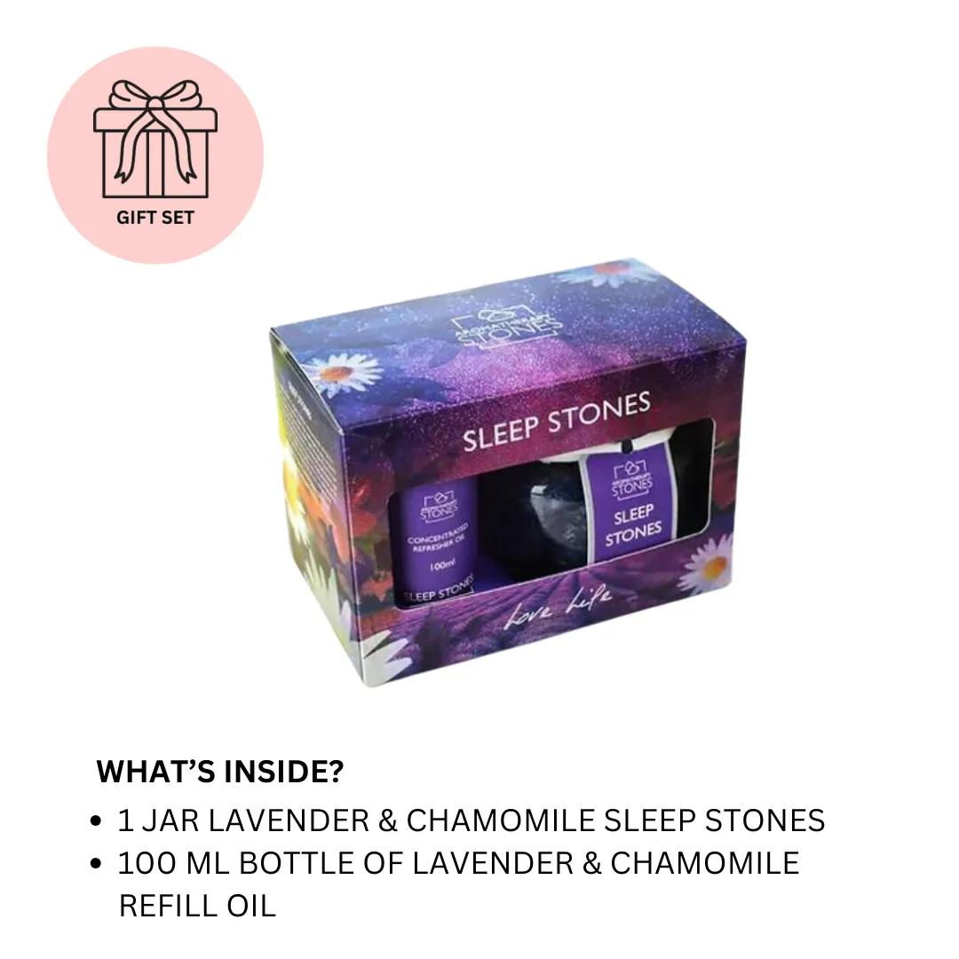 AROMATHERAPY LAVENDER & CHAMOMILE SLEEP STONES GIFT SET