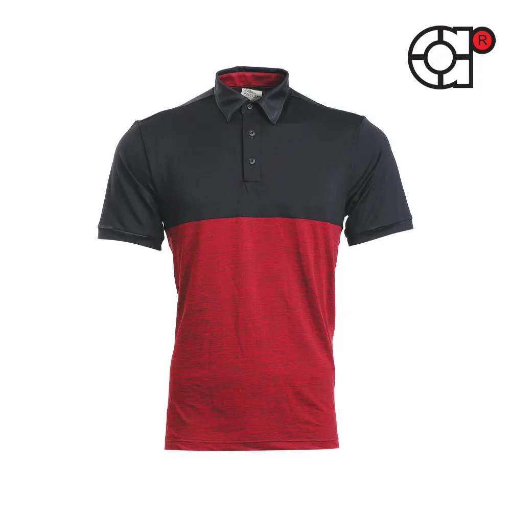 ARORA SHORT SLEEVE SPANDEX GOLFER POLO (MAROON/BLACK)