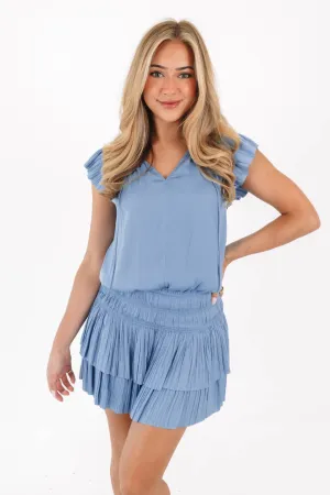 Around The Clock Dress - Periwinkle Blue