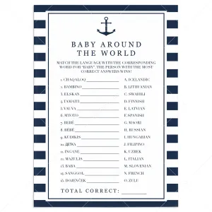 Around The World Baby Shower Game Nautical