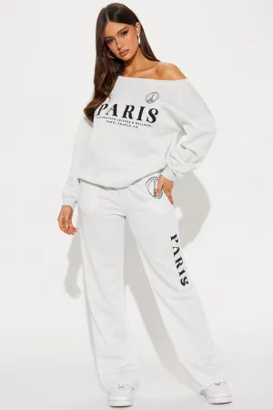 Around The World Fleece Pant Set - Heather Grey