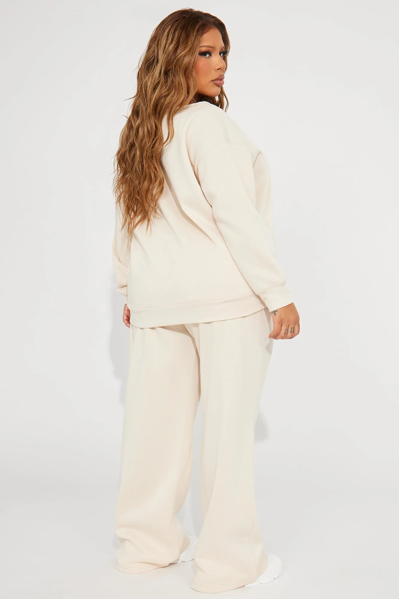 Around The World Fleece Pant Set - Oatmeal