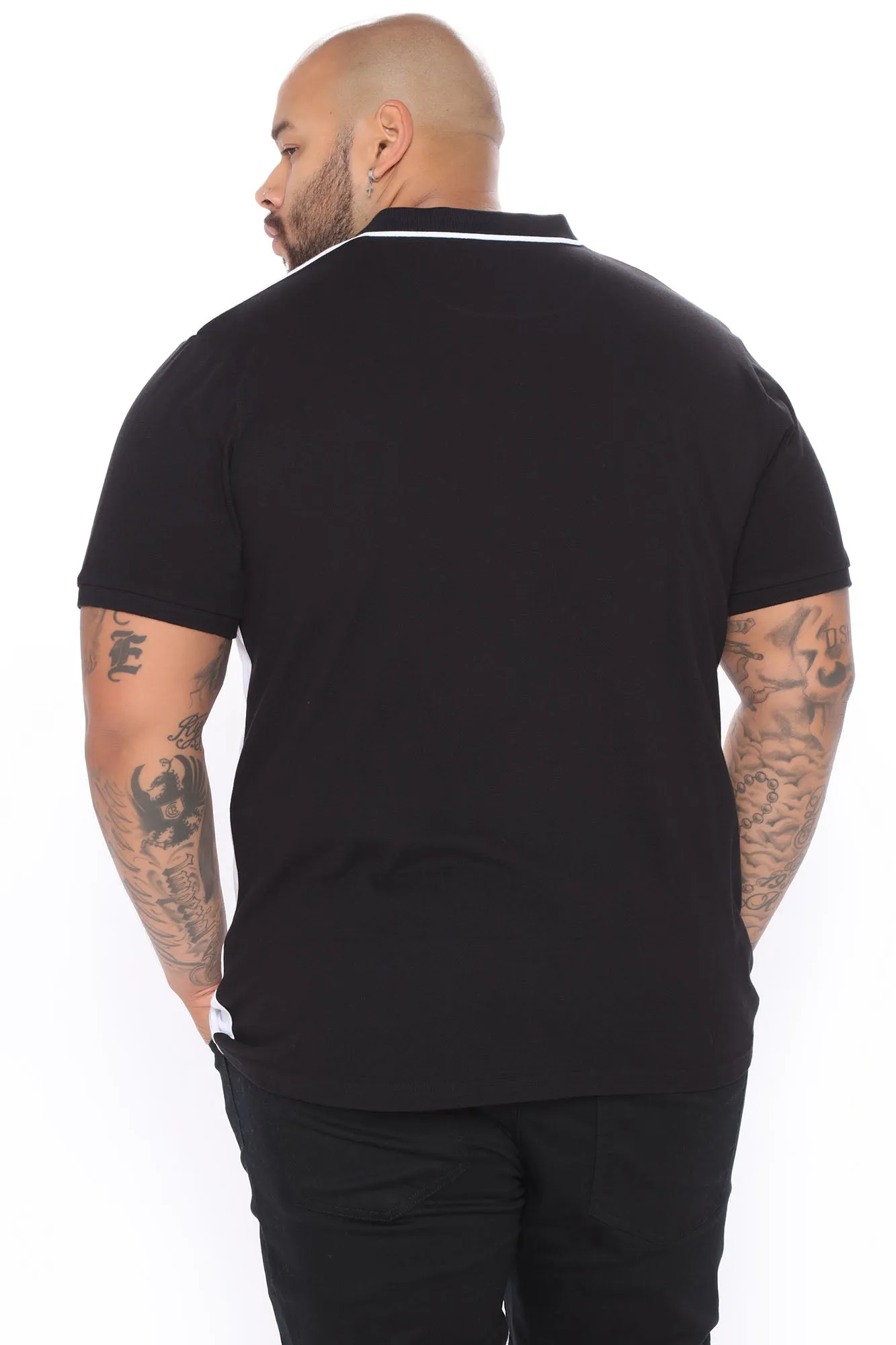 Around The World Short Sleeve Polo - Black/White