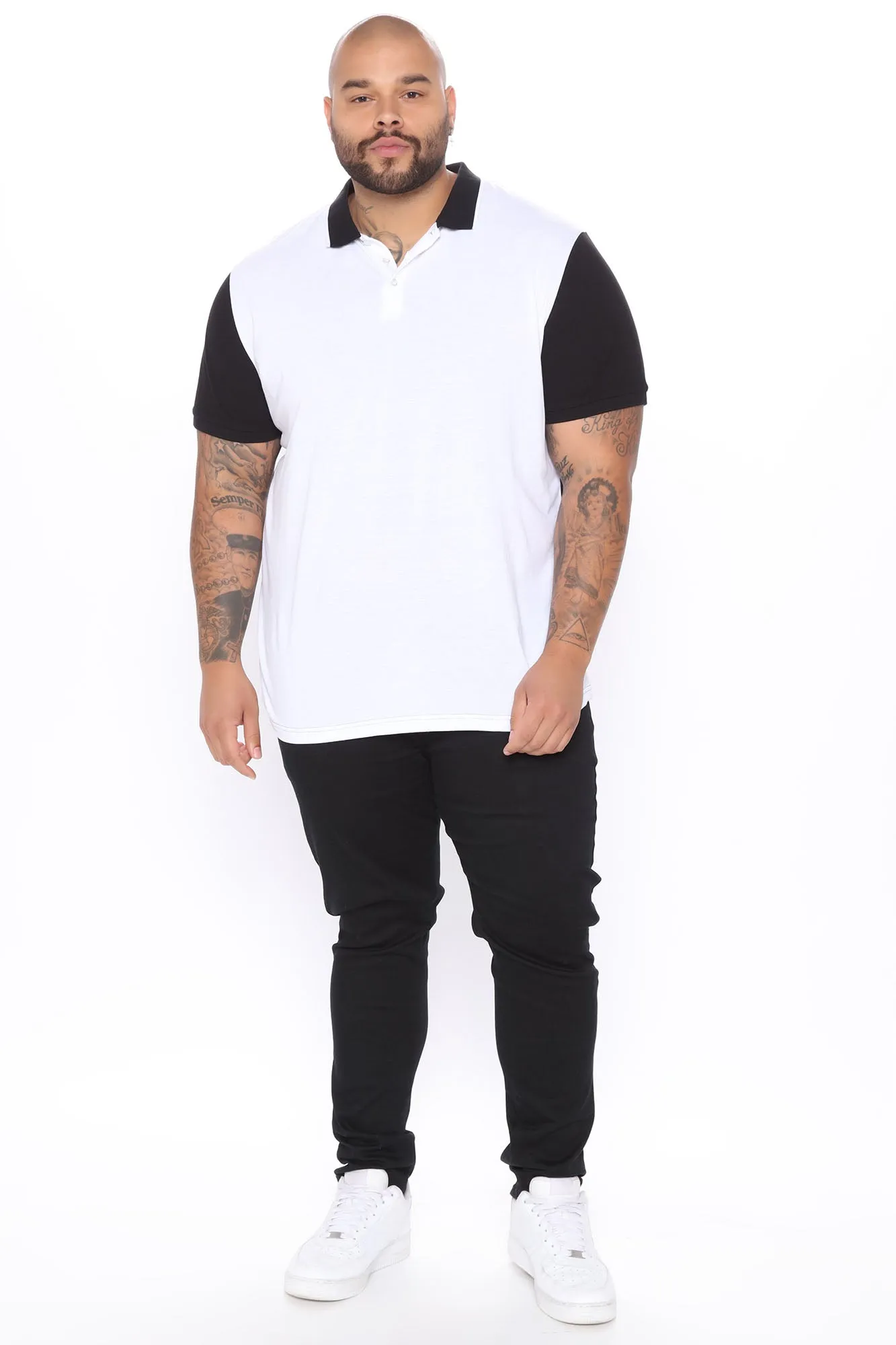 Around The World Short Sleeve Polo - Black/White