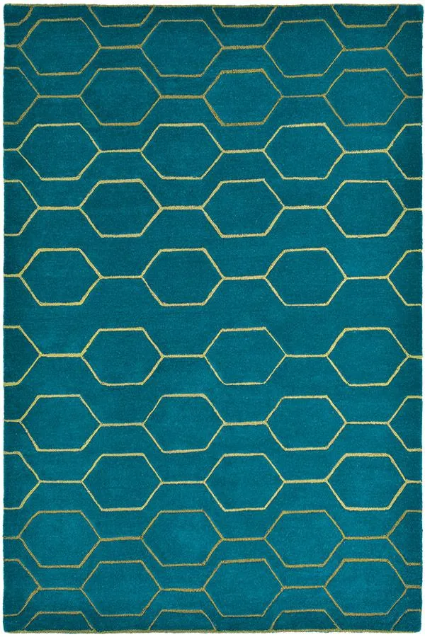 Arris rugs 37307 in teal and gold by wedgwood