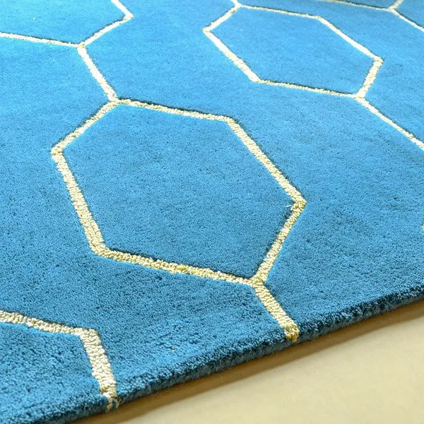 Arris rugs 37307 in teal and gold by wedgwood