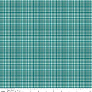 Arrival of Winter Plaid Teal Yardage by Sandy Gervais | Riley Blake Designs