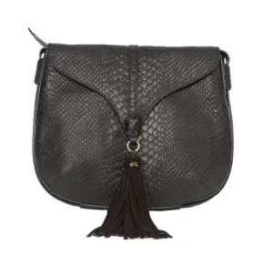 Arrow Crossbody in Black Python