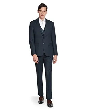 Arrow Men's Polyester Single Breasted Suits (ARAFSU5567_Blue