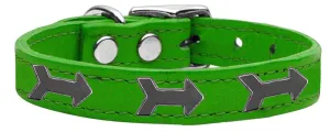 Arrow Widget Genuine Leather Dog Collar Emerald Green 18