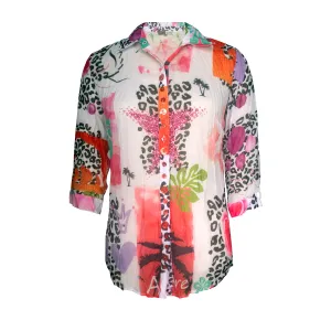 Art Abstract Printed Shirt - Pink