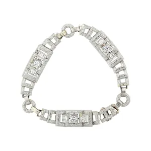 Art Deco 14kt/Platinum   Diamond Bracelet 0.90ctw