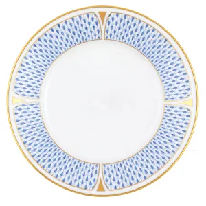 Art Deco Blue Dessert Plate