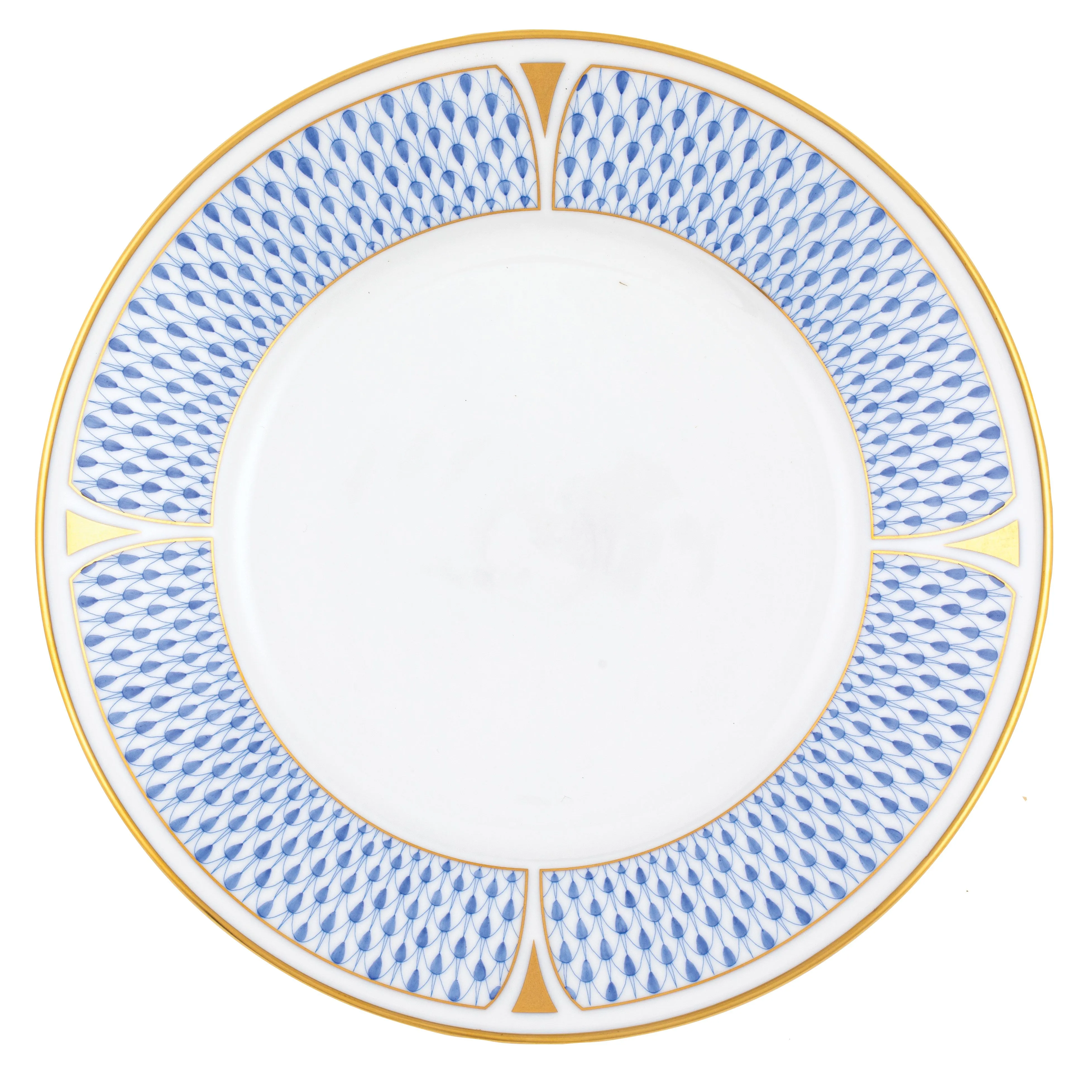 Art Deco Blue Dessert Plate