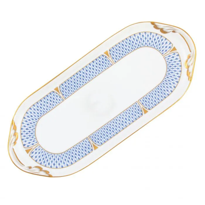 Art Deco Blue Sandwich Tray