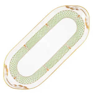 Art Deco Green Sandwich Tray