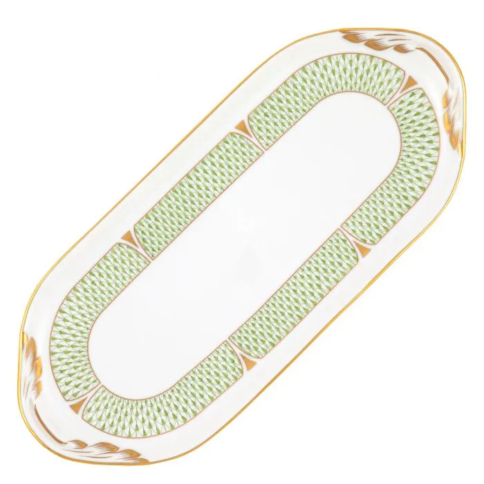 Art Deco Green Sandwich Tray