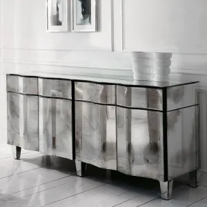 Art Deco-Inspired Venetian Mirrored Sideboard