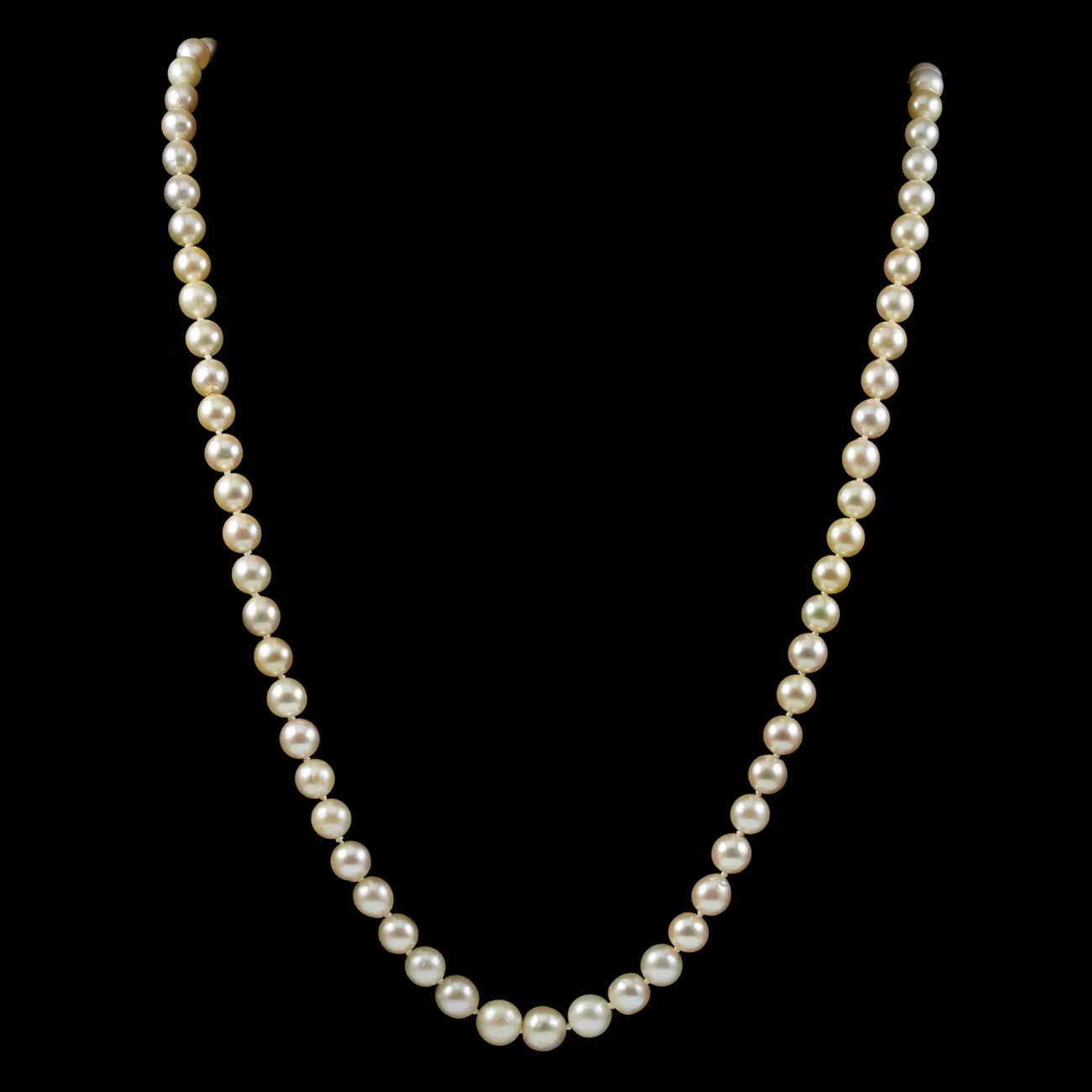 Art Deco Pearl Necklace Diamond Clasp