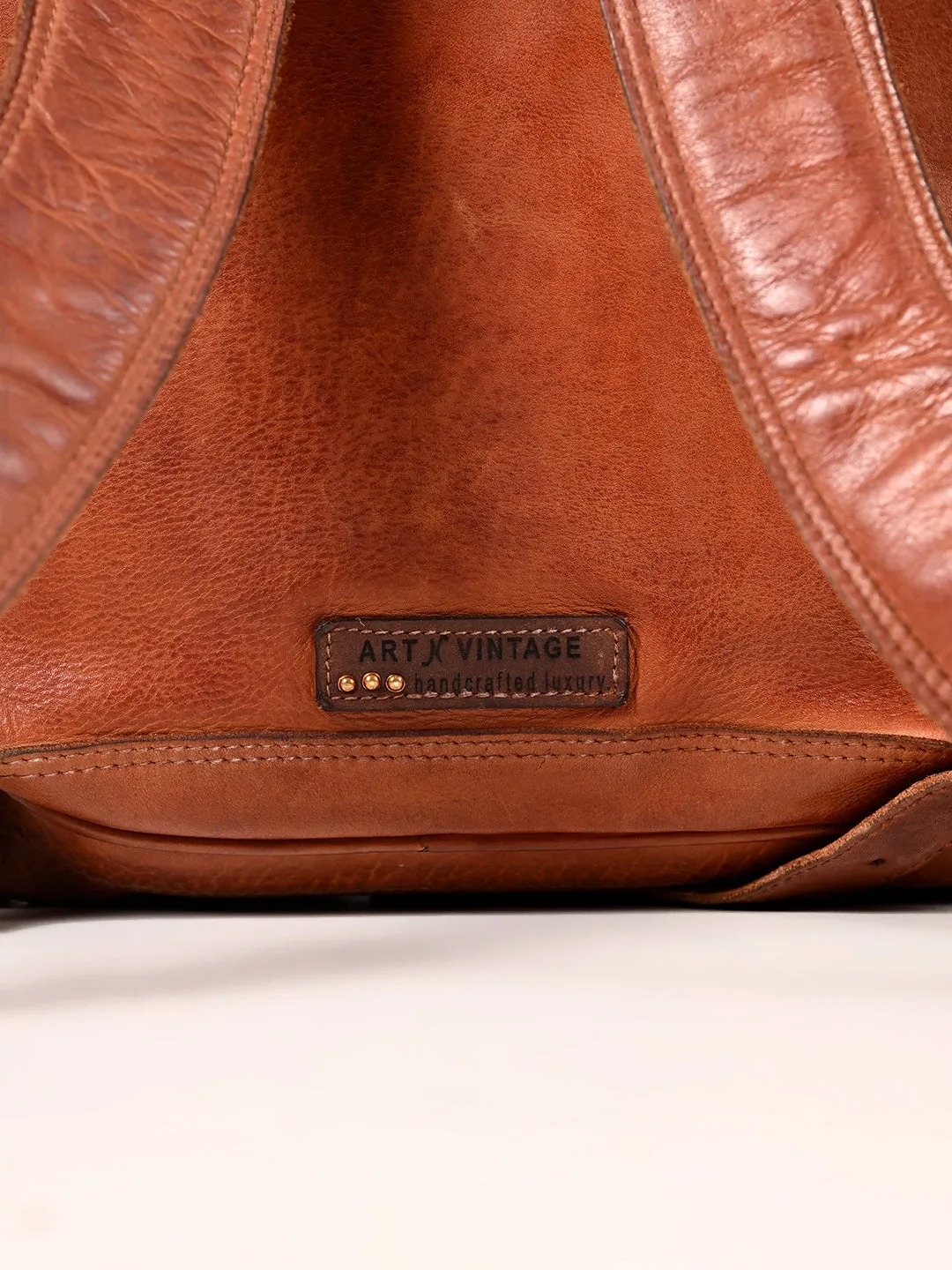 Art N Vintage Samba : Real Leather Tan Backpack