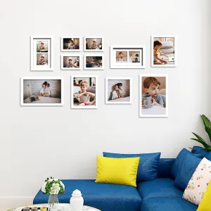 Art Street Collage Wall Photo Frame Individual Frame For Living Room, Decorative Home Decor Wall Hangings, Home Decoration - Set Of 11 (4x6-4 Pcs, 6x10-2 Pcs, 8x8-1 Pcs, 8x10-2 Pcs, 8x12-2 Pcs), White