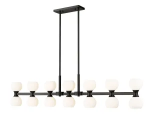 Artemis 14 Light Linear Chandelier in Matte Black