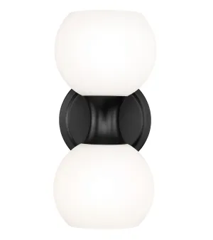 Artemis Two Light Wall Sconce in Matte Black