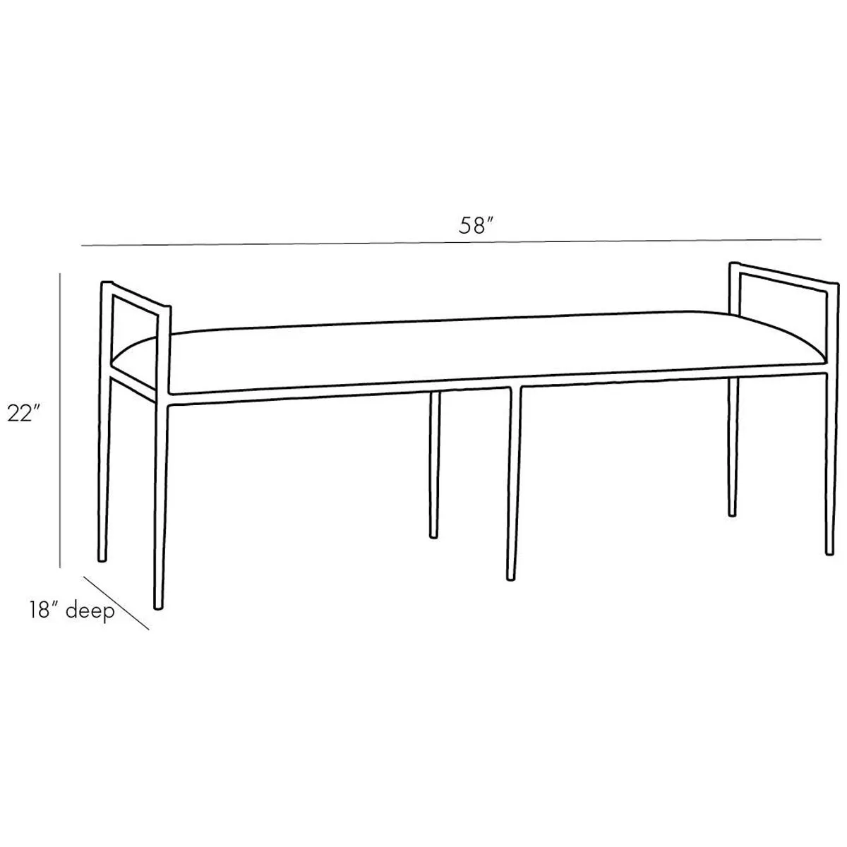 Arteriors Barbana Bench - Muslin