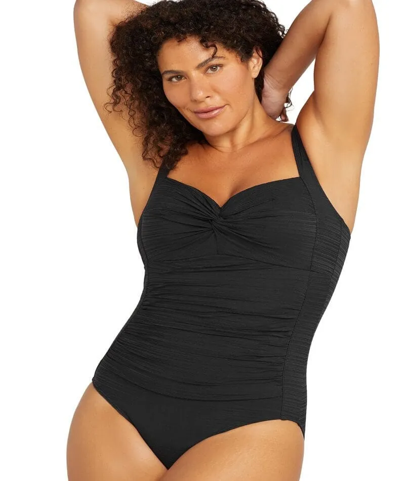 Artesands Aria Botticelli Twist Front C-DD Cup One Piece Swimsuit - Black