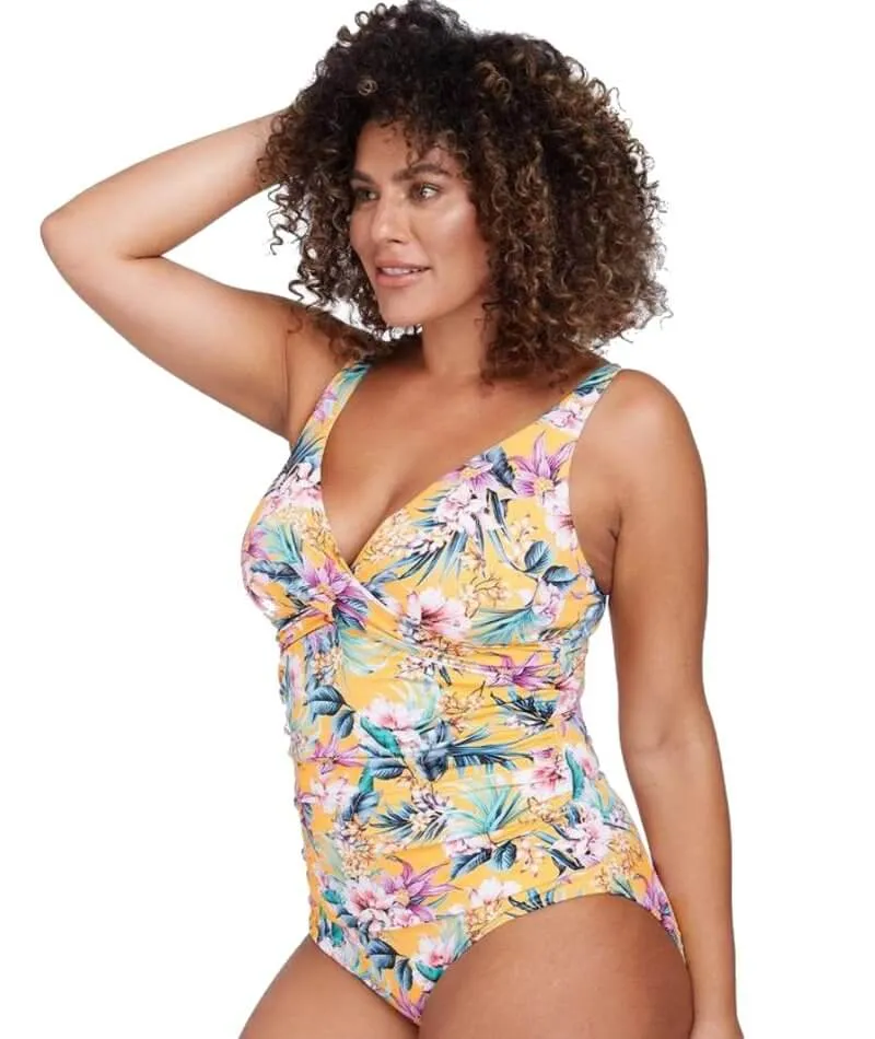 Artesands Tropo'Logical Delacroix Cross Front D-G Cup One Piece Swimsuit - Yellow