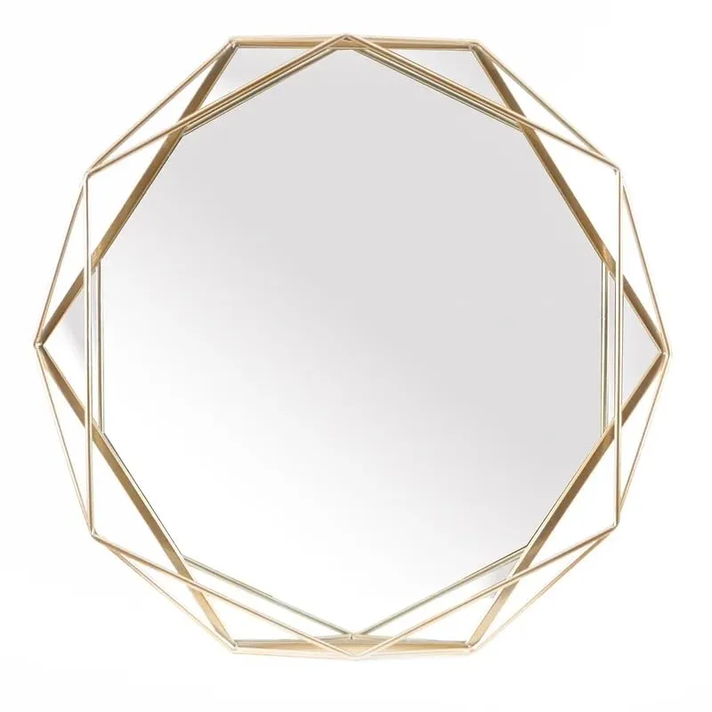 ARTESSA Aesthetic Designer Round Mirror for Living Room with Metal Frame (60 x 45 cm)