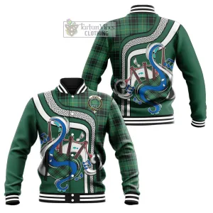 Arthur Ancient Tartan Baseball Jacket with Epic Bagpipe Style