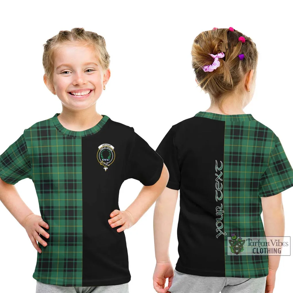 Arthur Ancient Tartan Kid T-Shirt with Family Crest and Half Of Me Style