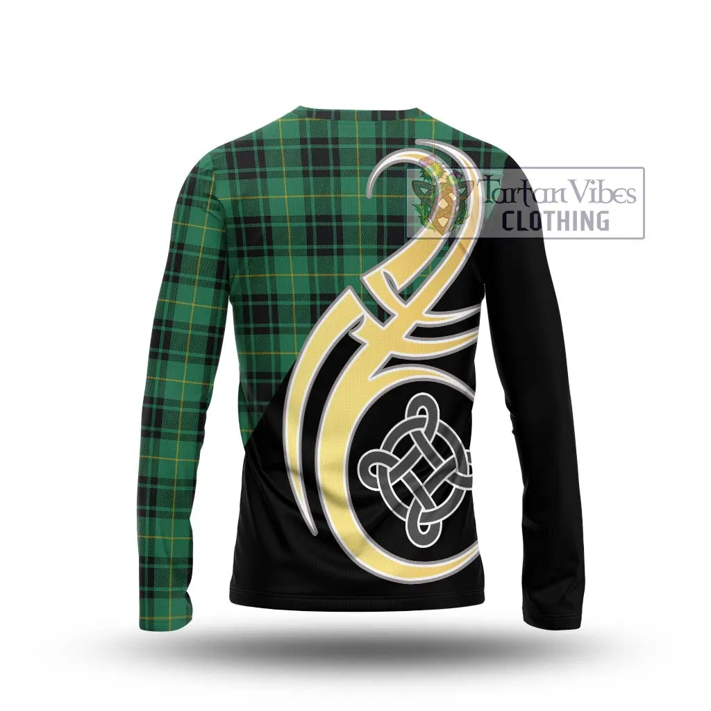 Arthur Ancient Tartan Long Sleeve T-Shirt with Family Crest and Celtic Symbol Style