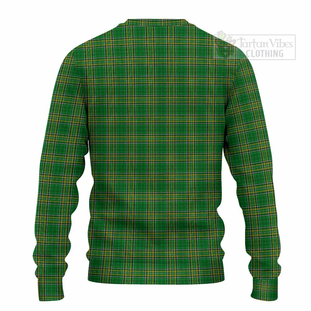 Arthur Irish Clan Tartan Knitted Sweater with Coat of Arms