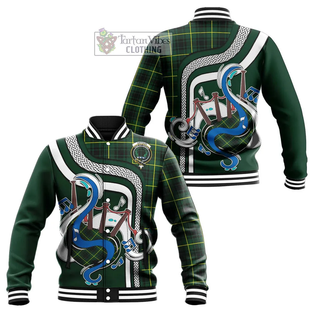 Arthur Modern Tartan Baseball Jacket with Epic Bagpipe Style