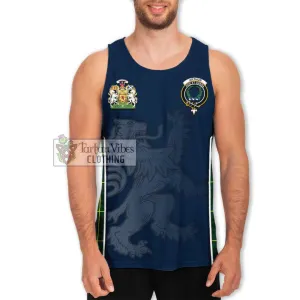 Arthur Modern Tartan Men's Tank Top with Family Crest and Lion Rampant Vibes Sport Style